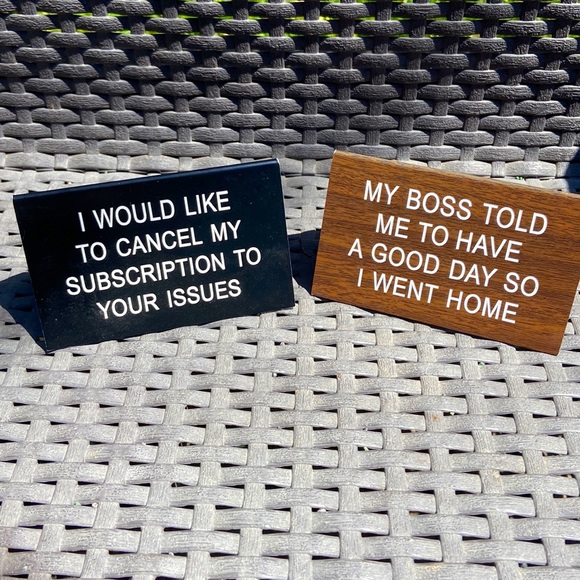 Other - Funny desk signs